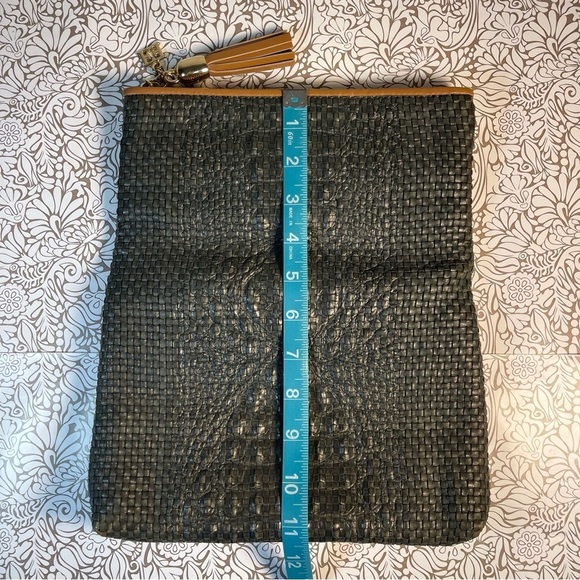 Escada Woven Leather Fold-Over Clutch 80% Off Est. - Picture 15 of 16